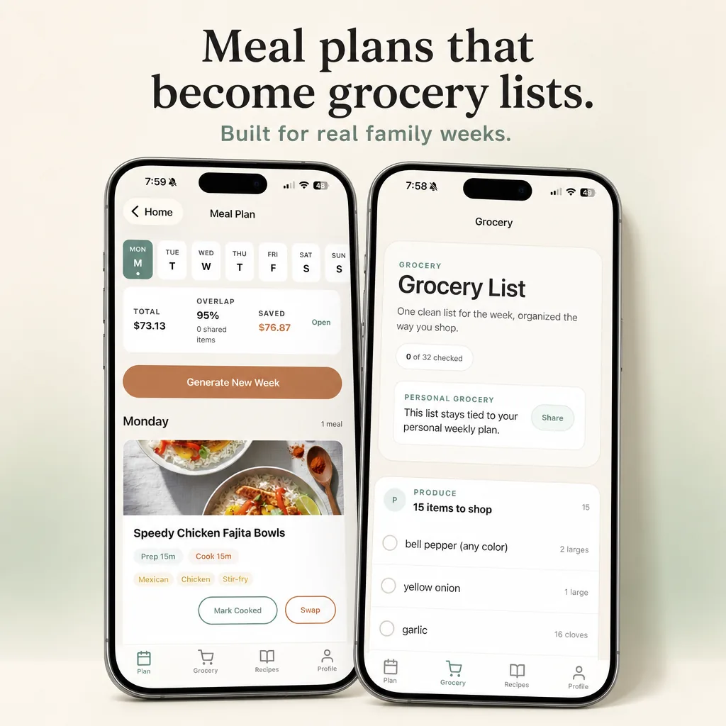 SummitPlate plan-to-grocery proof