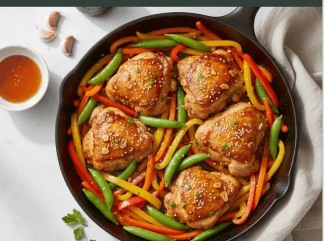 Honey garlic chicken dinner
