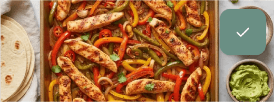 Sheet-pan chicken fajitas