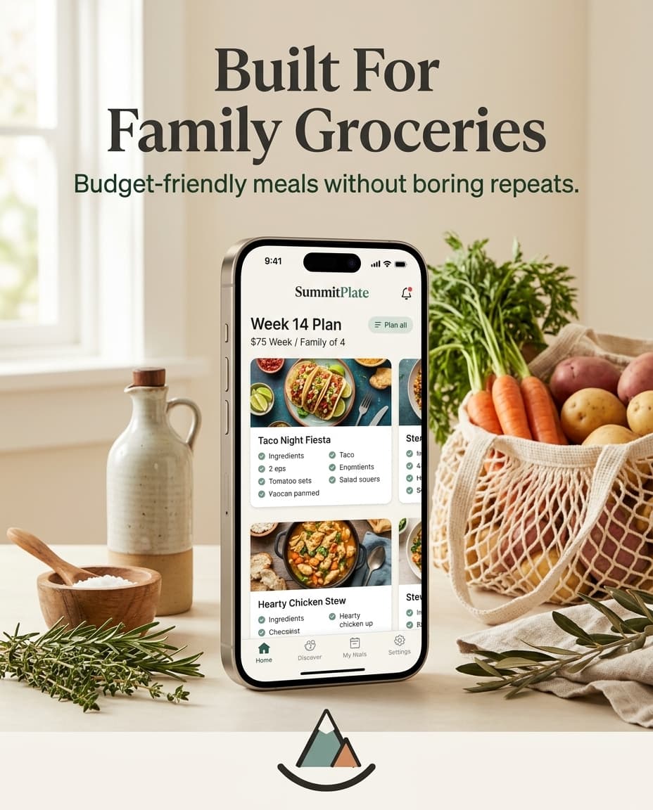 Family groceries for practice night dinners and busy weeknight planning