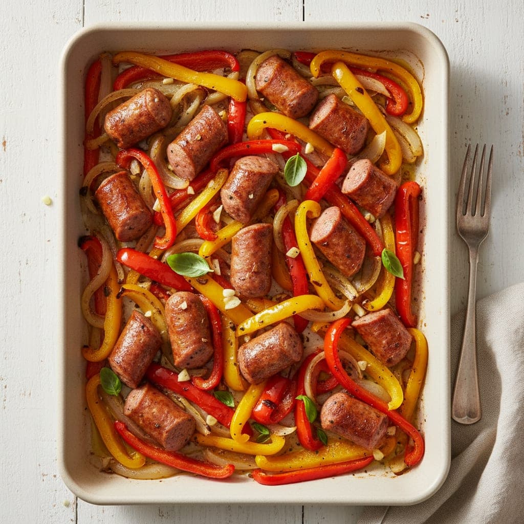 Sausage and Bell Pepper Sheet Pan Dinner