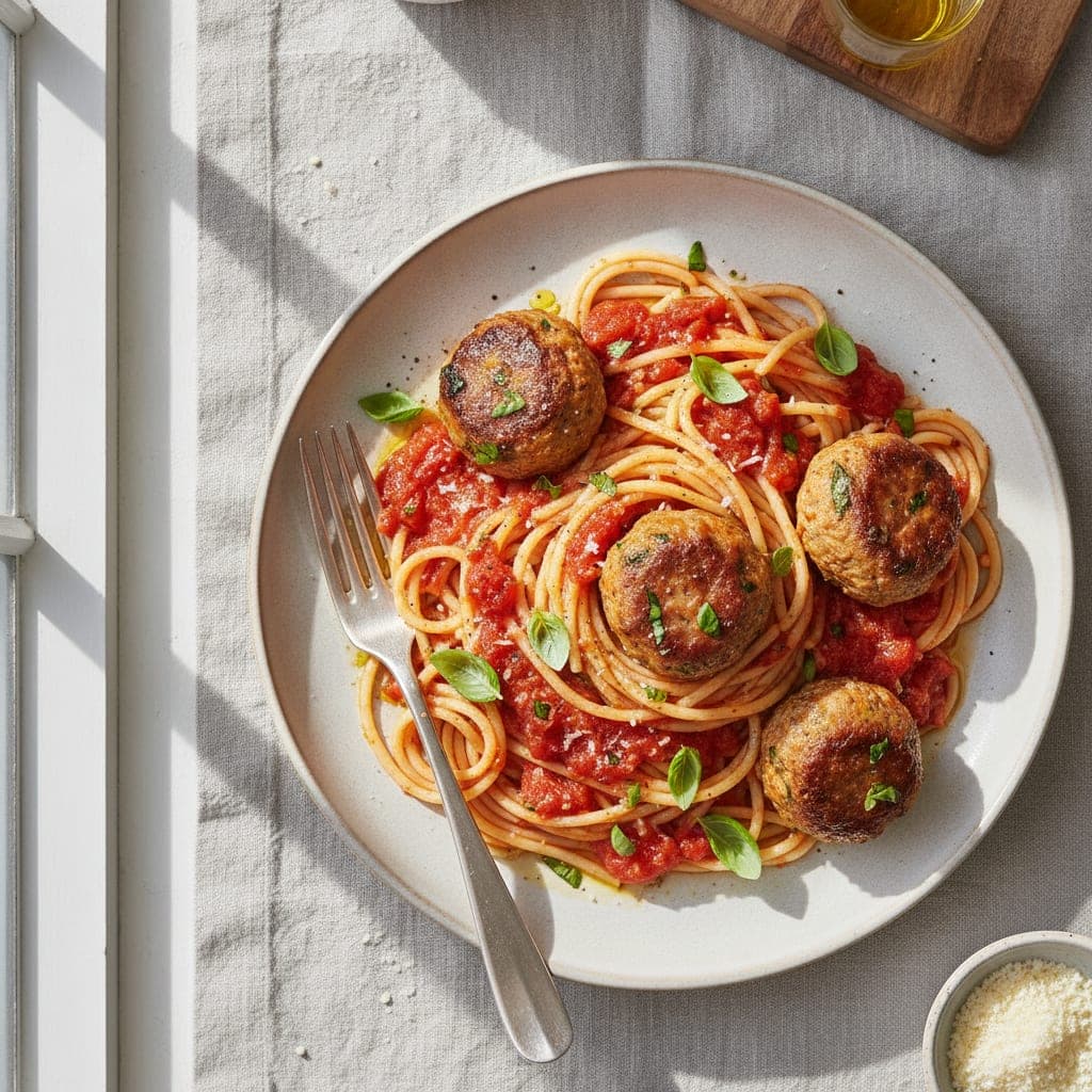 Turkey meatball pasta