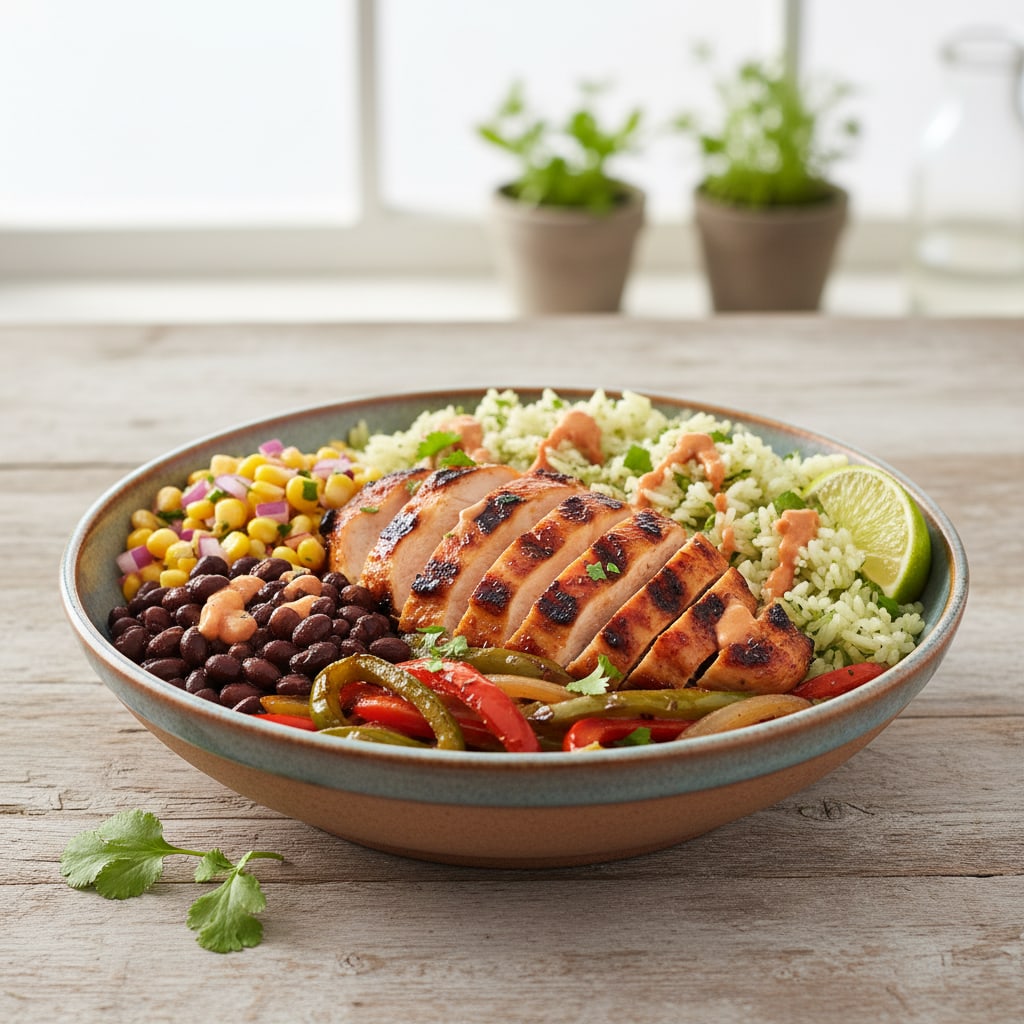 Homemade restaurant-style chicken bowl planned for the week