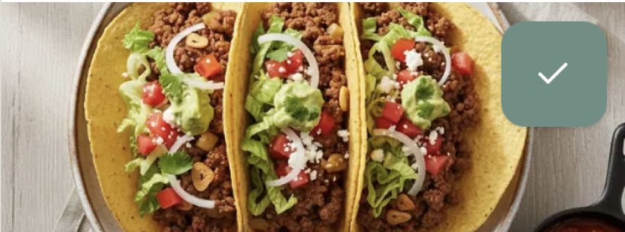 Ground beef tacos planned as part of a weekly dinner plan